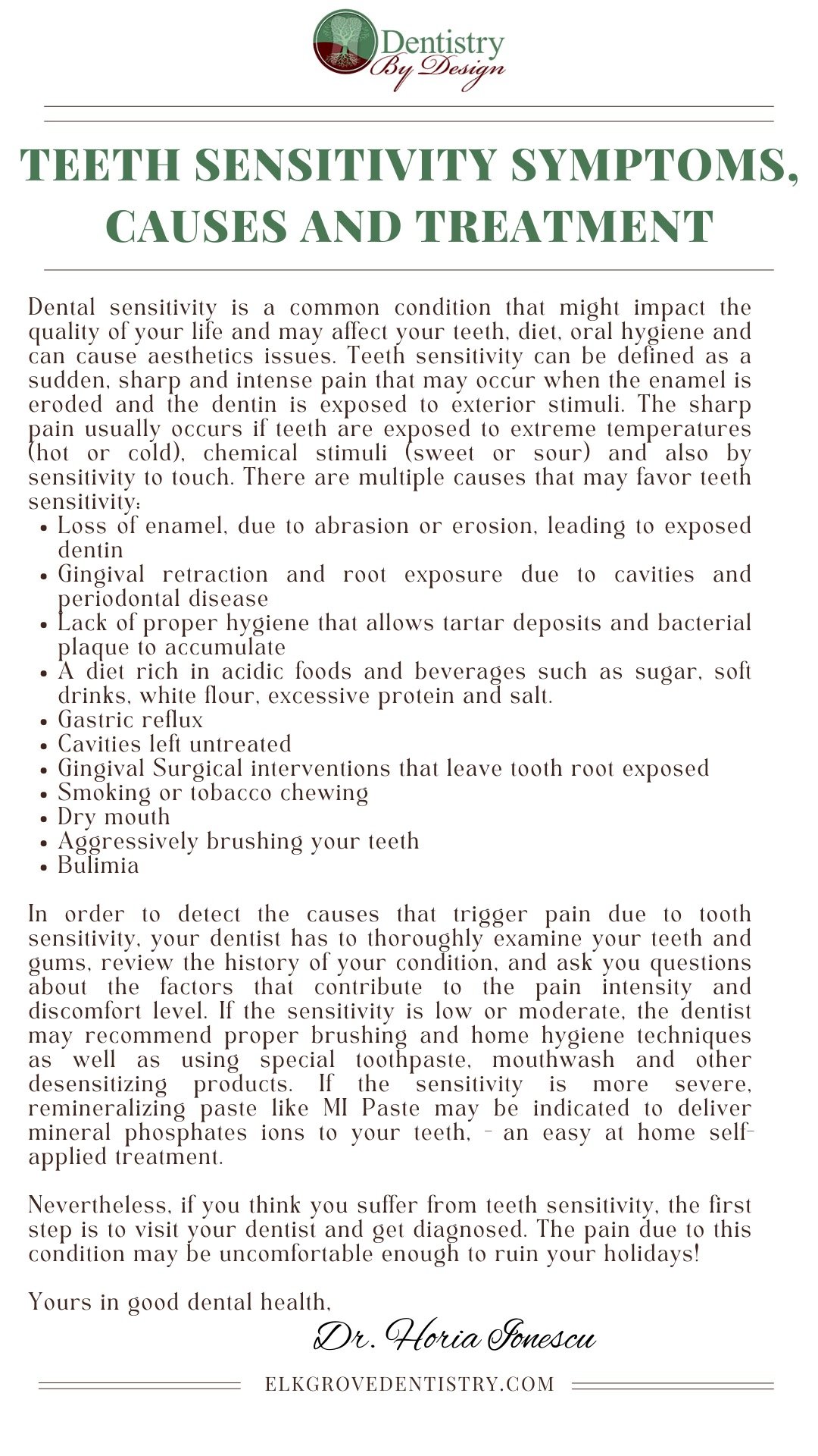 Teeth sensitivity treatment at Dentistry by Design — blog article featured image