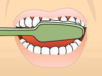 Brushing technique step 2 — dental hygiene animation