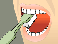 Brushing technique step 3 — dental hygiene animation